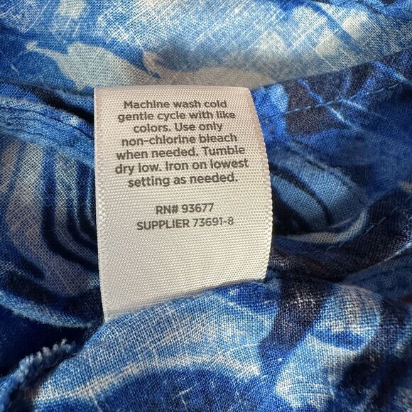 Peyton & Parker Linen Blend Size Medium Blue Midi Tank Top Beach Dress Pockets - Picture 6 of 6